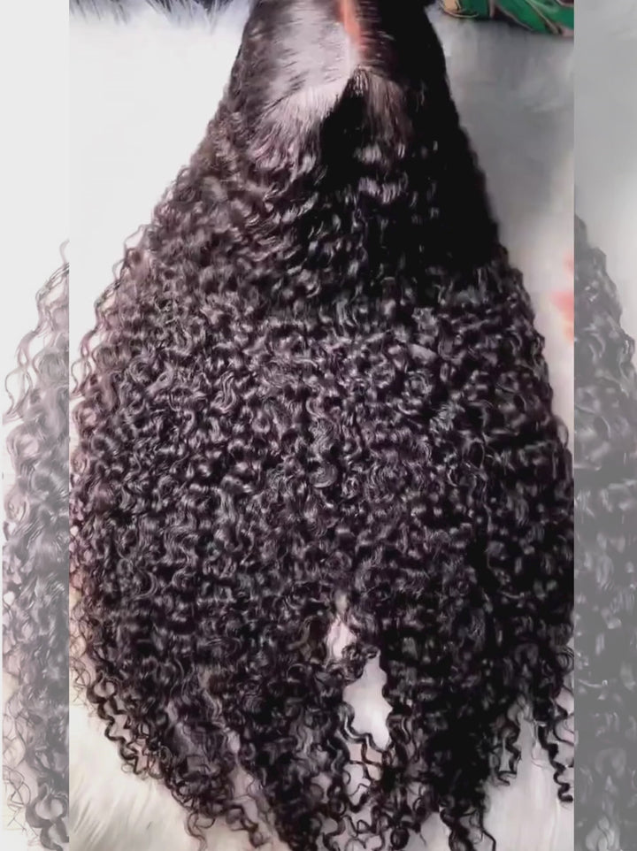 Dorsanee Voluminous Tight Kinky Curly 13X4 Lace Front Human Hair Wigs 250 300 Density