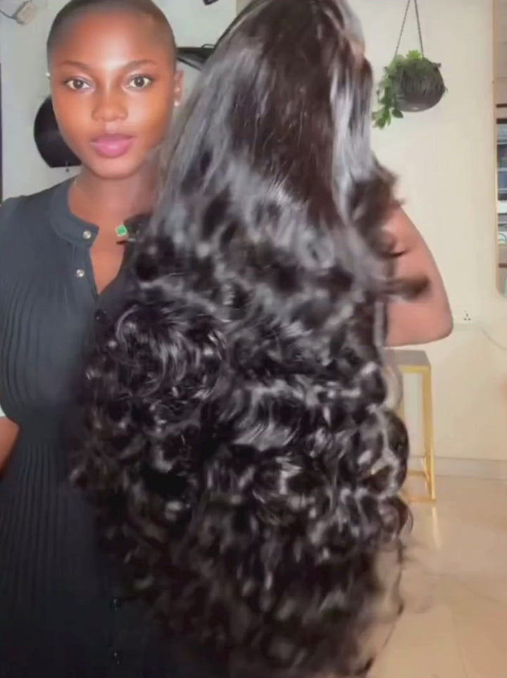 Dorsanee  250 300 Density Bouncy Loose Curls 13x4 Lace Front Virgin Human Hair Wigs