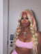 Dorsanee Rainbow Blonde Pink Green Ginger Multi Color Lace Front Human Hair Wig
