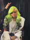 Dorsanee Ombre Green Ash Black Ends Body Wave 13x4 HD Lace Front Human Hair Wig