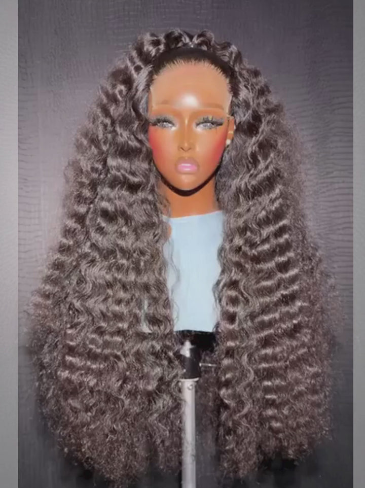 Dorsanee 250 300 Density Natural Fluffy Deep Wave 13x4 Lace Front Human Hair Wig