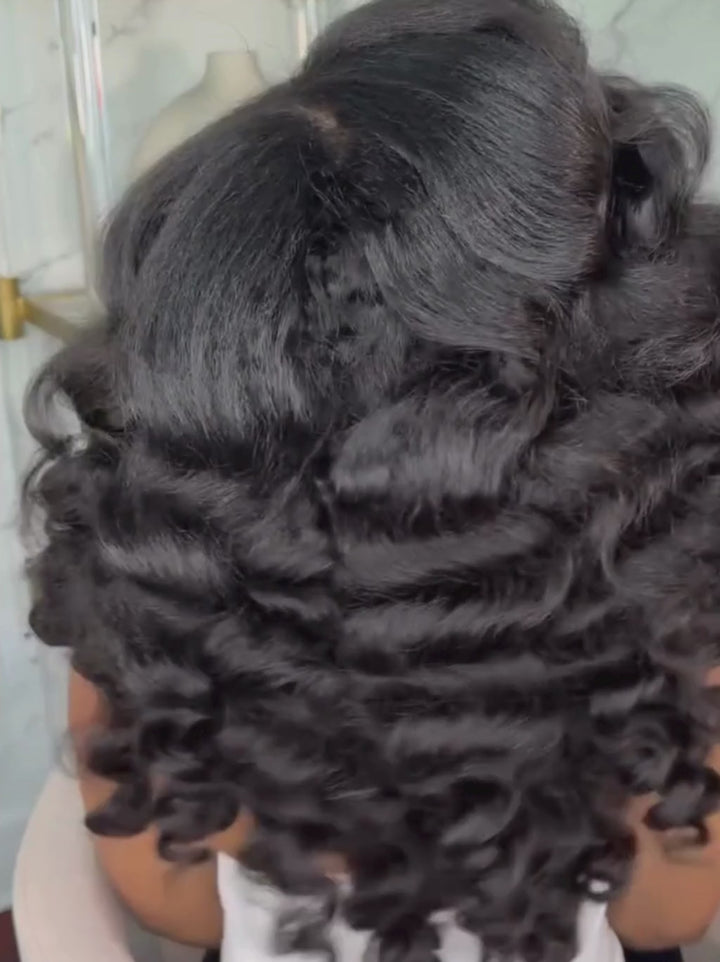 Dorsanee 250 300 Density Bouncy Yaki Kinky Straight Loose Wave 13x4 Lace Front Human Hair Wigs