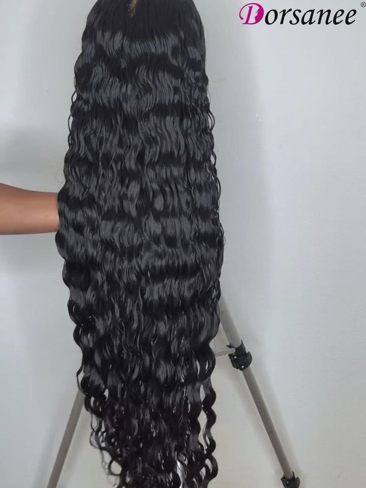 Dorsanee 42 40 38 36 34 32 30 inch Long 13x4 HD Lace Front Human Hair Wig Straight Body Water Wave Wigs