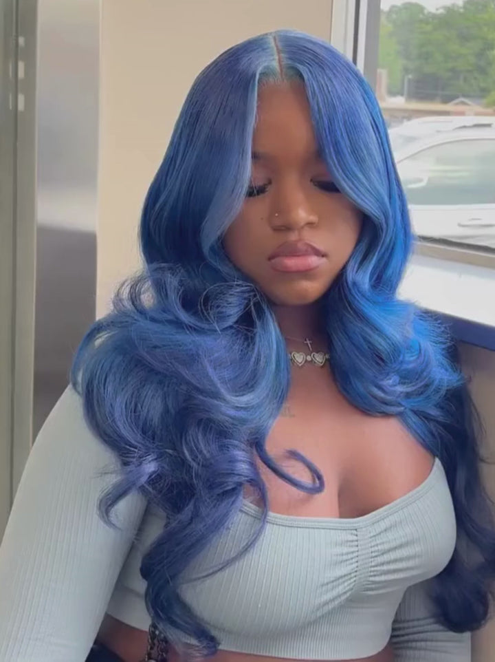Dorsanee Dark Blue Body Wave 13x4 HD Lace Front Virgin Human Hair Wigs