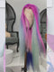 Dorsanee Pastel Green With Purple Blue Pink Streak Virgin Remy Human Hair Wigs