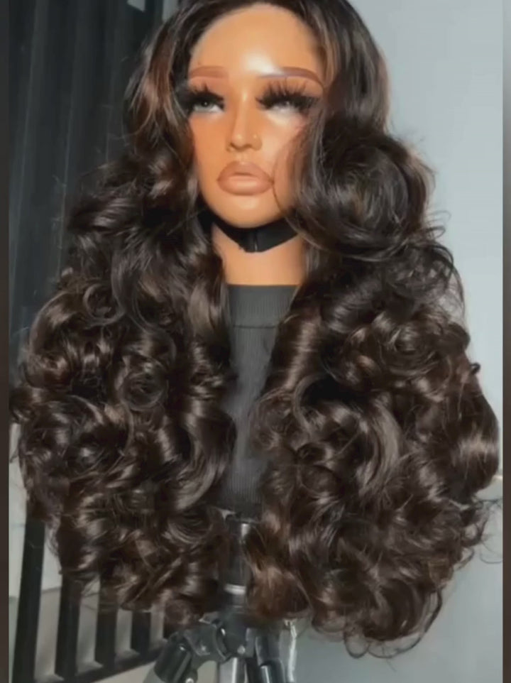 Dorsanee  250 300 Density Bouncy Loose Curls 13x4 Lace Front Virgin Human Hair Wigs