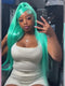 Dorsanee 30 32 34 inch Pastel Green Pink Bone Straight 13x4 HD Lace Front Human Hair Wigs