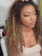 Dorsanee Honey Blonde Brown Highlights Tight Spiral Curls 13x4 Lace Front Virgin Human Hair Wigs