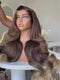 Dorsanee Ombre Chocolate Light Brown Honey Blonde Highlights Human Hair Wigs