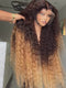 Dorsanee Ombre Chocolate Brown Honey Blonde Deep Wave Curly 13x4 Lace Front Human Hair Wigs