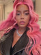 Dorsanee Hot Pink Wavy 13x4 Lace Front Virgin Human Hair Wigs 200 Density