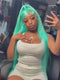 Dorsanee 30 32 34 inch Pastel Green Pink Bone Straight 13x4 HD Lace Front Human Hair Wigs