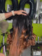 Dorsanee Ombre Black Brown Skunk Stripe Color 13x4 HD Lace Front Human Hair Wig