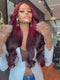 Dorsanee Ombre Burgundy Dark Red 250 300 Density 13x4 Lace Front Human Hair Wig