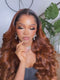 Dorsanee Copper Brown DarK Roots Loose Wave 13x4 Lace Front Human Hair Wigs