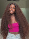 Dorsanee Dark Chocolate Brown Jerry Kinky Curly 13x4 Lace Front Human Hair Wigs 200 250 Density