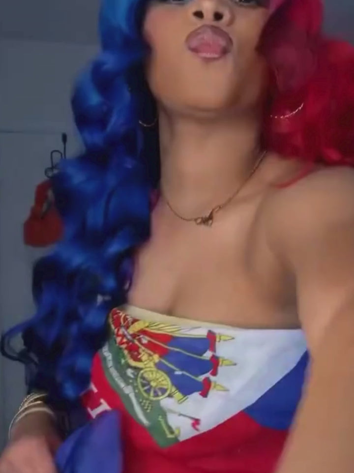 Dorsanee Half Red Half Blue Body Wave 13x4 HD Lace Front Virgin Human Hair Wigs