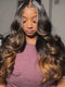 Dorsanee Black With Brown Highlights Body Wave Virgin Human Hair Wigs