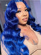 Dorsanee 200 Density Blue Color 13x4 HD Lace Frontal Body Wave Human Hair Wig
