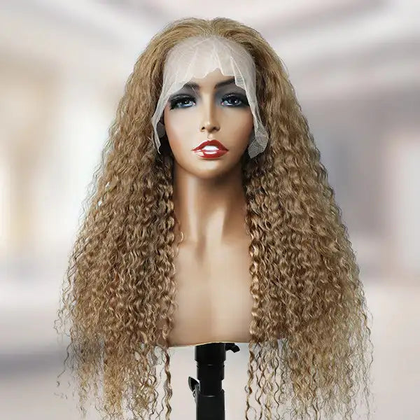 Dorsanee hair water wave #27 honey blonde 13×4 lace frontal human hair wigs