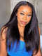 Dorsanee 250 Density  13x6 Kinky Straight Transparent Lace Front Wig 100% Virgin Human Hair Wig