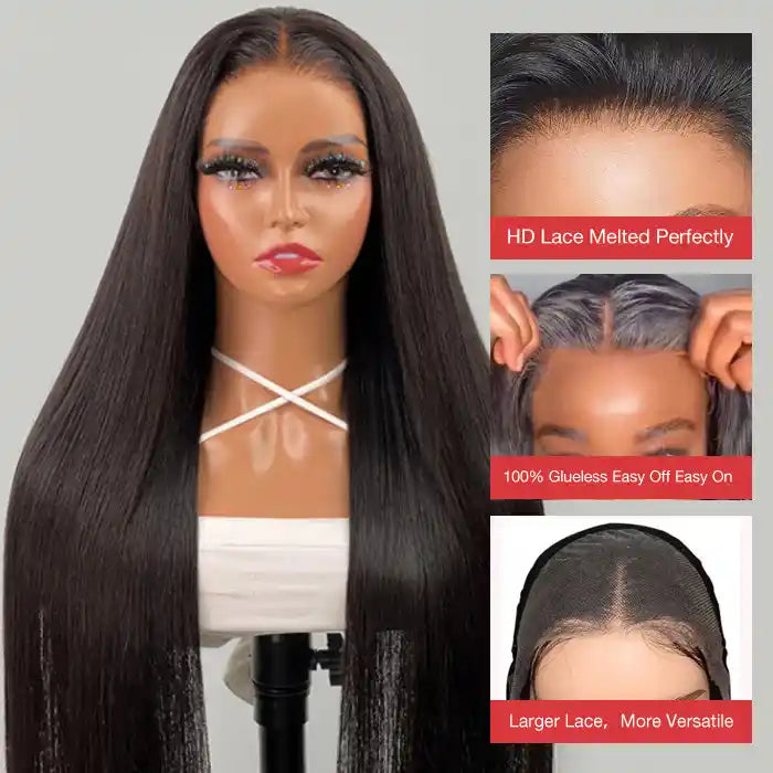 Dorsanee Hair Upgraded 6X4 Pre-cut Lace Wear Go Wig Glueless HD Lace Closure Wigs Straight Human Hair Wigs for black woman
