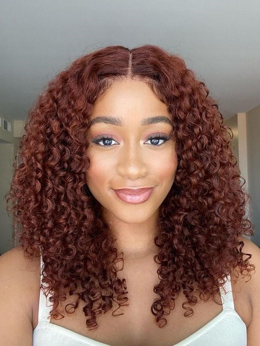 Dorsanee Reddish Brown Curly Hair 5x5/13x4 HD Lace Front Auburn Human Hair Wig