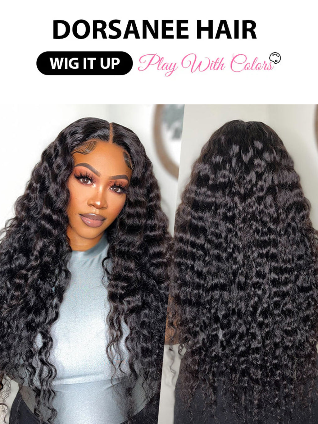 Dorsanee Water Wave 4x4 Lace Closure Human Hair Wigs Virgin Hair 250% Density