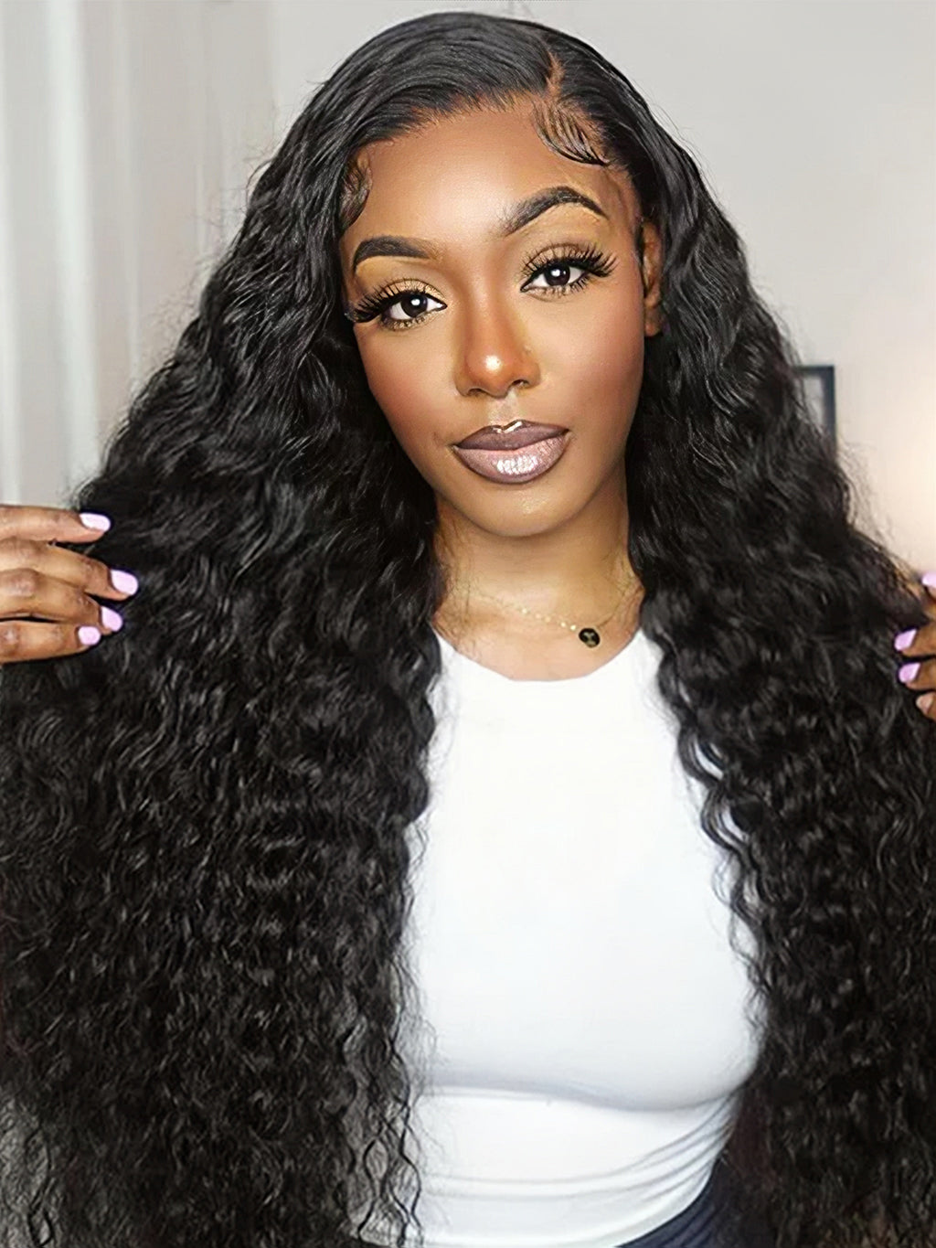 Dorsanee Water Wave 4x4 Lace Closure Human Hair Wigs Virgin Hair 250% Density