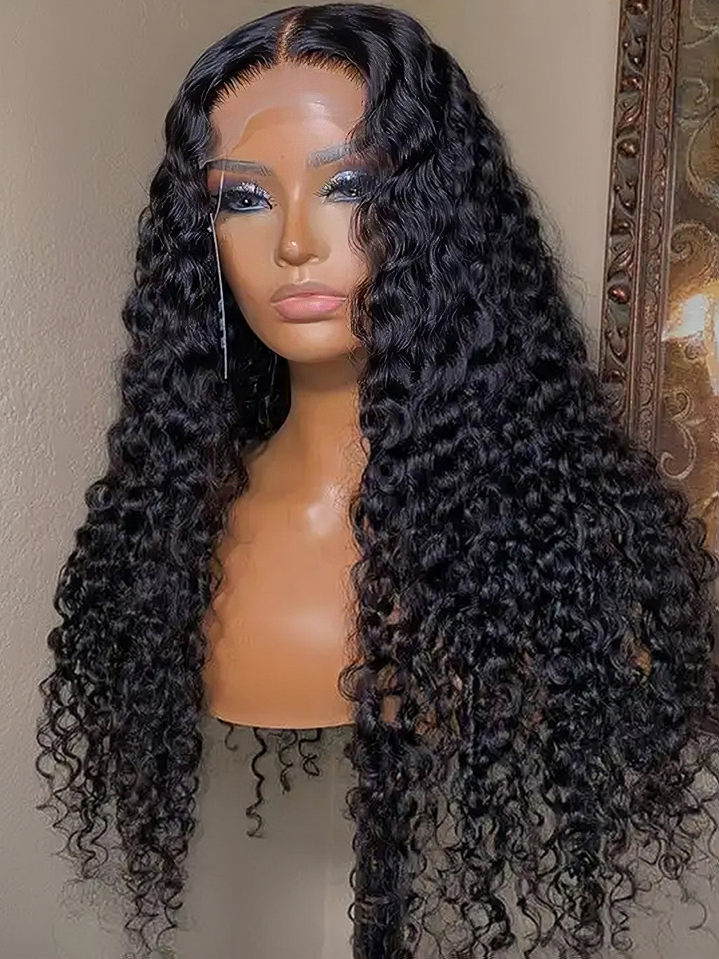 Dorsanee Jerry Curly Wig 4x4 Lace Closure Human Hair Wigs 250% Density