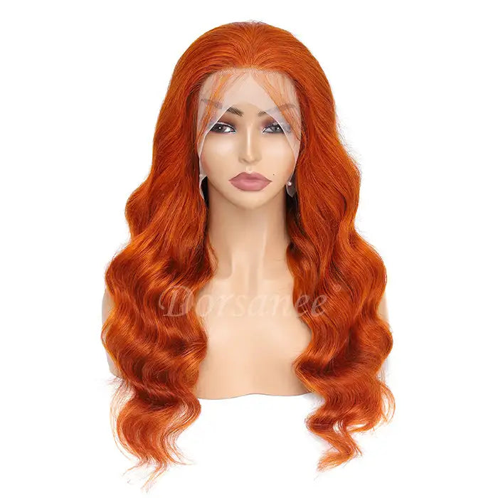 Dorsanee hair body wave ginger orange 5x5/13×4 HD lace frontal natural human hair wigs