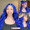 Dorsanee Hair Body Wave Wig Blue Color 13x4 HD Lace Frontal Wig Human Hair Wig For Black Women