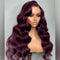 Dorsanee Hair Dark Purple Pure Colored Body Wave 13x4 Lace Frontal Wig Human Hair Wigs