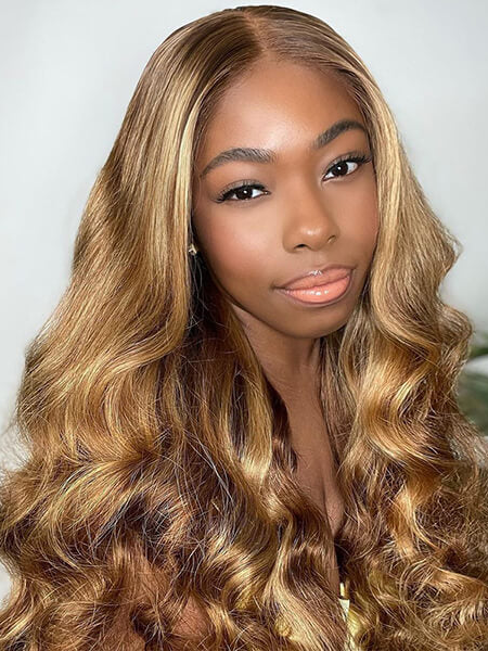 P4/27 Honey Blonde Highlight Body Wave 13×4/6×4 HD Lace Pre-Cut Glueless Wig