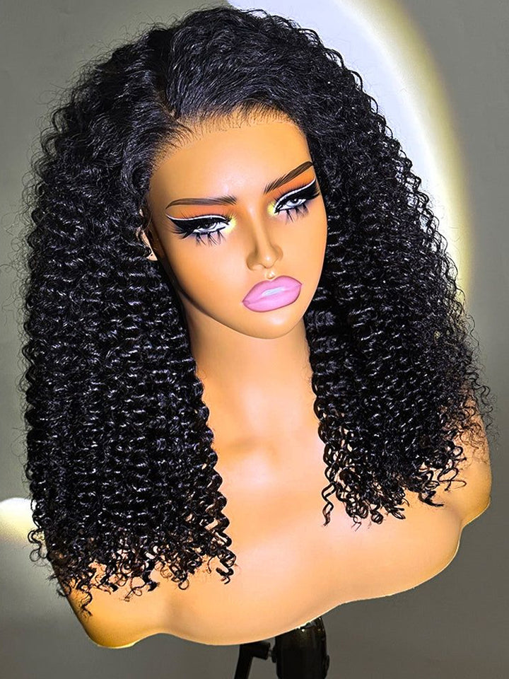 13x4 HD Lace Frontal Wig Curly Virgin Human Hair Transparent Lace Wigs