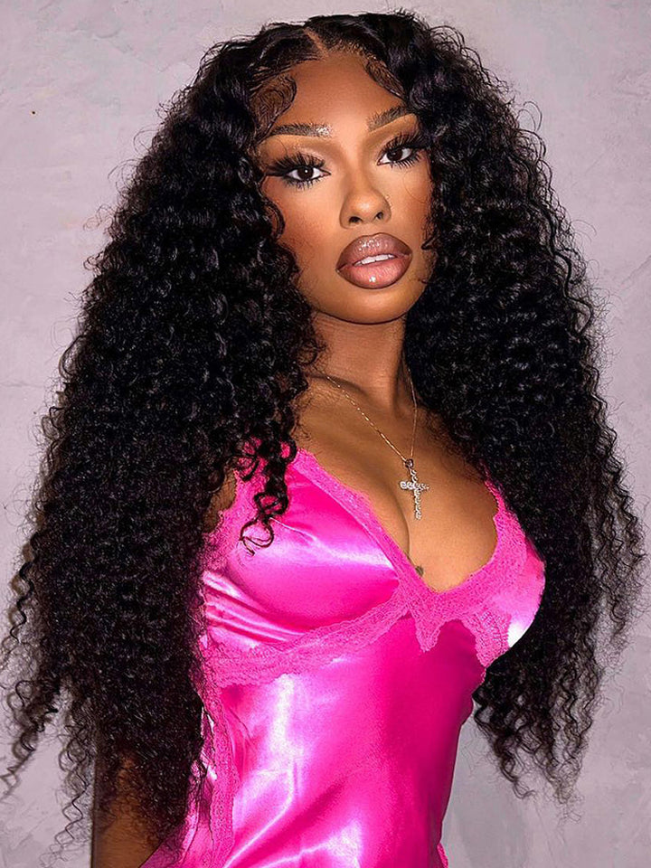 13x4 Lace Front Curly Wig,Pre Plucked with Baby Hair Natural Color