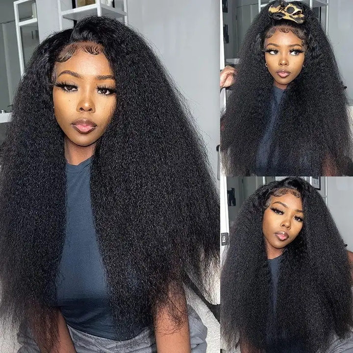 Dorsanee Hair 13x4 Lace Front Kinky Straight Human Hair Wigs with Baby Hair 250% Density Affordable Wig For Women