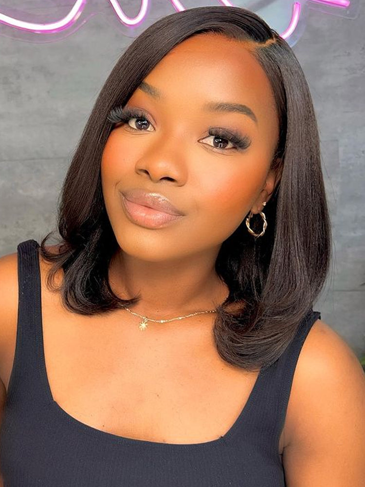  13x4 Lace Frontal Black Bob Pre-Everything Wig For Summer