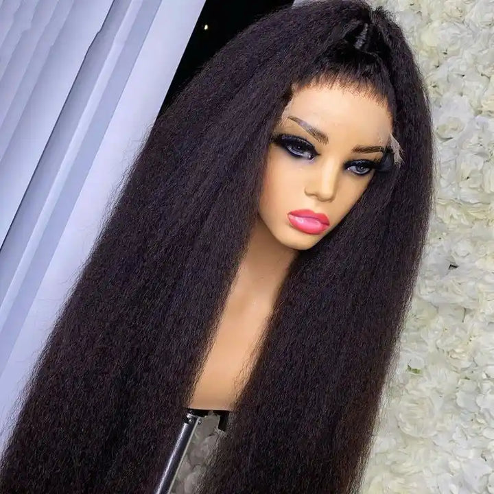 Dorsanee Hair 5x5 Pre Plucked HD Lace Closure Wigs Human Hair Kinky Straight Glueless Lace Natural Black Color for black woman