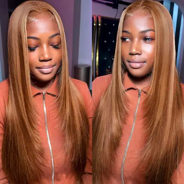 Dorsanee Hair Layered Highlight Wigs Honey Blonde Balayage Highlights Wig 13x4 Lace Front Human Hair Wig