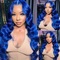 Dorsanee Hair Body Wave Wig Blue Color 13x4 HD Lace Frontal Wig Human Hair Wig For Black Women