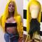 Dorsanee Hair Yellow Color Straight 13x4 Lace Front Wig For Black Women Human Hair Wig