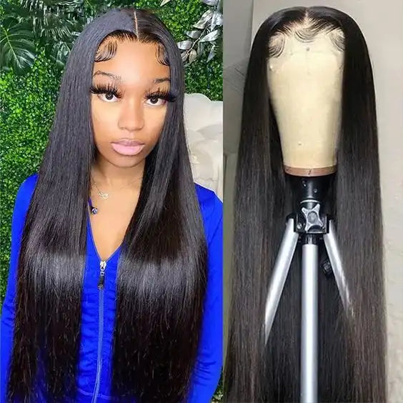 Dorsanee hair straight 5×5 transparent lace closure human hair wigs