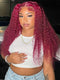 Dorsanee Hair 99J Burgundy Curly Wig Transparent 13x4 HD Lace Frontal Wig for Women Human Hair Wig