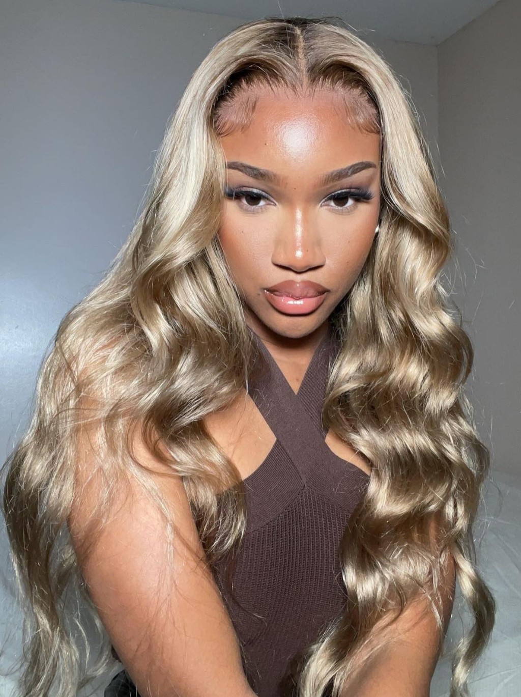 Dorsanee 200 Density Dark Neutral Blonde 13x4 Lace Front Body Wave Human Hair Wigs