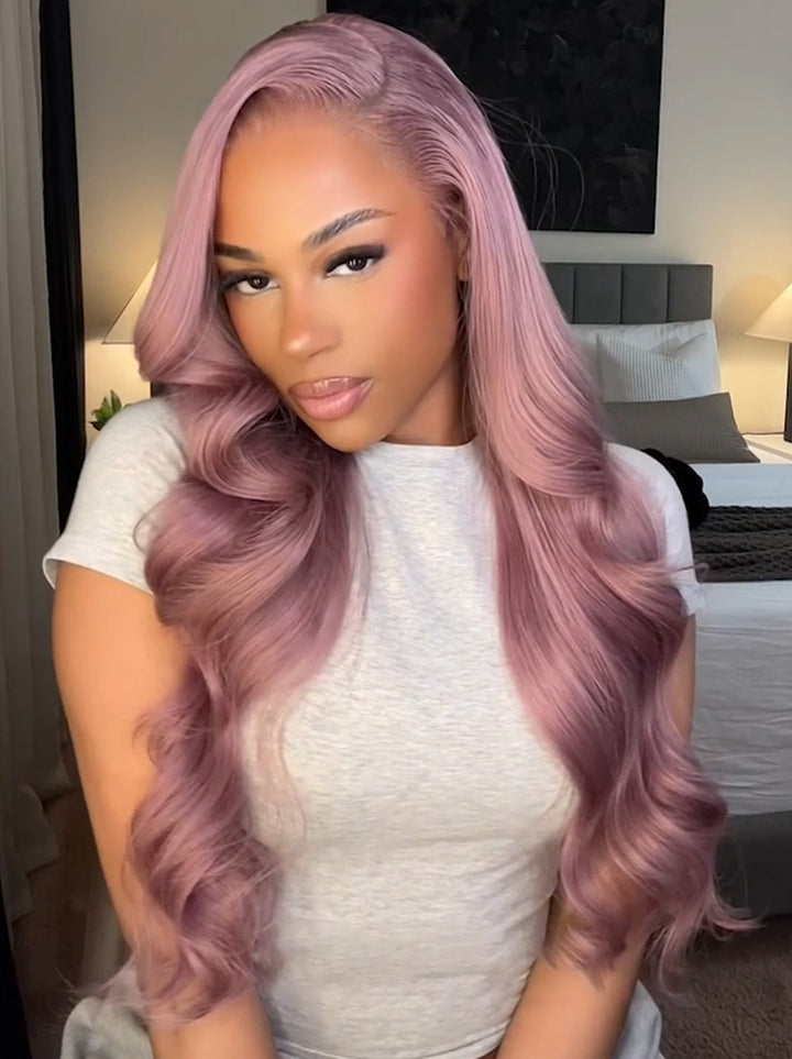 Dorsanee Pink Purple Lavender Color 13x4 Lace Front Wigs Human Hair