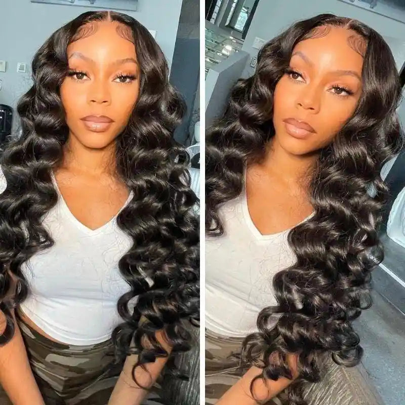 Dorsanee Hair Best Loose Wave 13x6 Lace Front Human Hair Wigs Big Heatless Curls Hairstyle Human Hair Wig