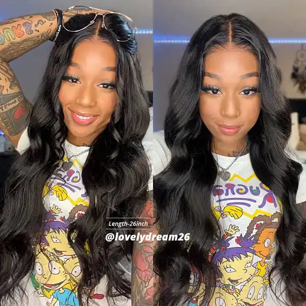 Dorsanee Hair Glueless Wear and Go Human Hair Wigs 6x4 Pre-plucked Bleached Knots Pre Cut HD Lace Front Body Wave Wigs  for black woman