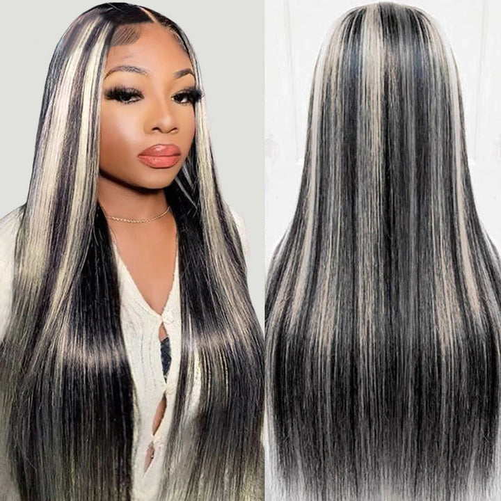 Super Deal Dorsanee Hair P1B/613 Colored Straight Highlight Hair 13X4 Transparent Lace Lace Front Wig Human Hair Wig - Dorsanee Hair