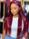 Dorsanee 250 300 Density Burgundy Red Bone Straight 13x4 Lace Front Human Hair Wigs